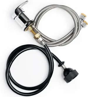 Professional Beauty Salon Shampoo Sink Bowl Faucet and Sprayer Kit with Vacuum Breaker and Flexible Spray Hose - Chrome Finish