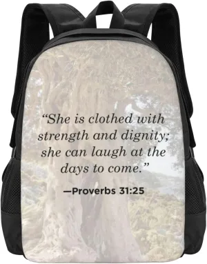 Proverbs 31 ：25 Lightweight Packable Backpack Travel Casual Hiking Daypack Foldable Backpack For Men Women