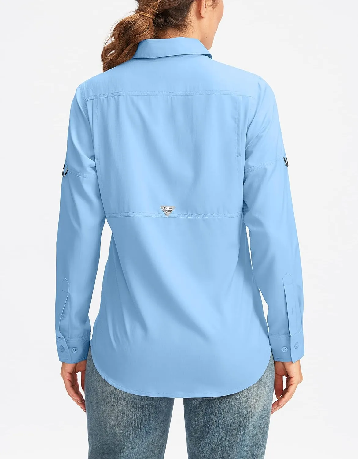 Pudolla Women's UPF 50  UV Sun Protection Shirts Long Sleeve Fishing Hiking Shirt Cool Lightweight Travel Safari Shirts