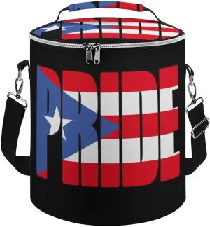 Puerto Rico Rican Flag Cute Ice Cooler Tote Bag Portable Ice Chest Box Hot/Cold Insulated Cooler Bag for Beach Camping Picnic