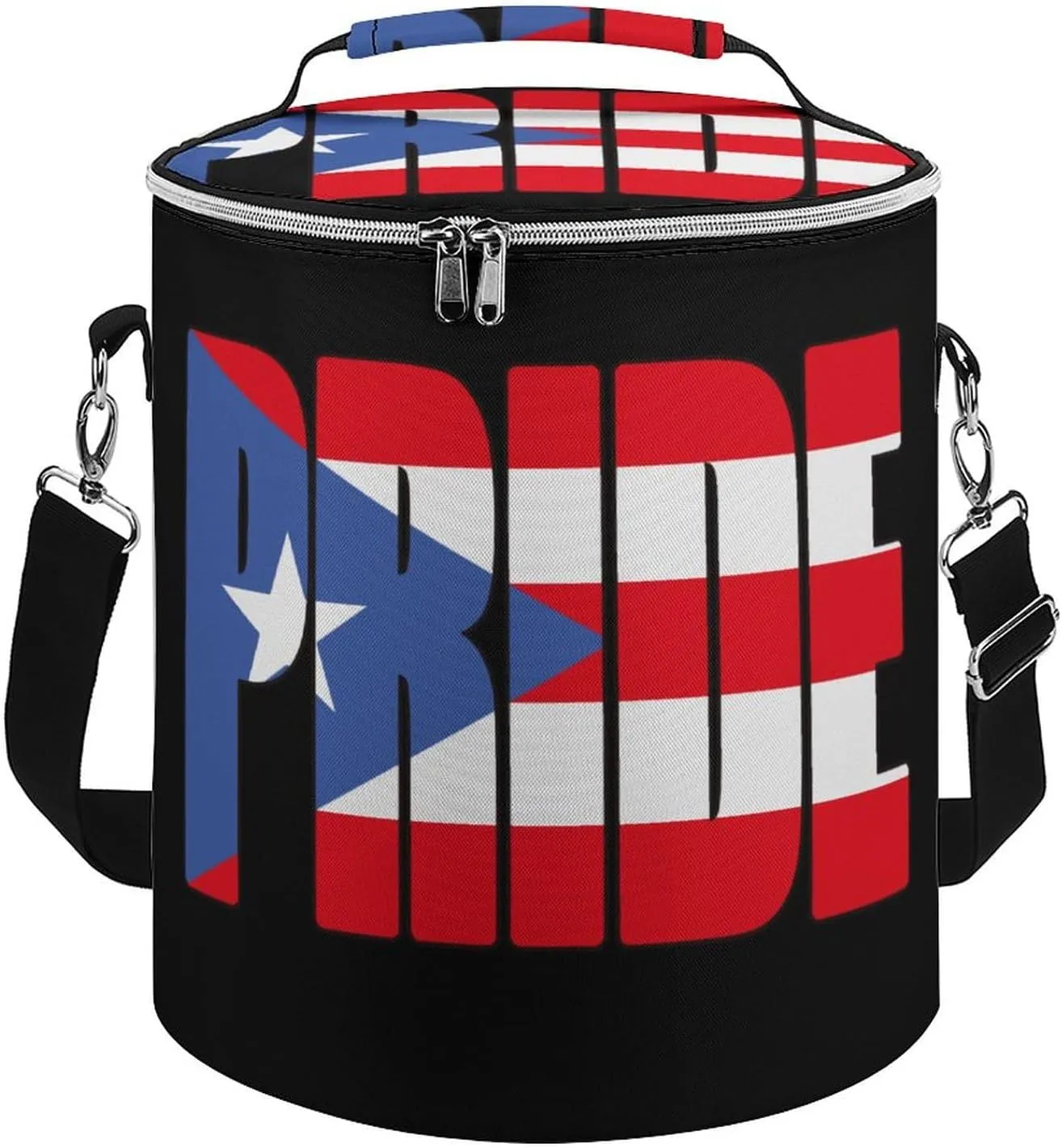 Puerto Rico Rican Flag Cute Ice Cooler Tote Bag Portable Ice Chest Box Hot/Cold Insulated Cooler Bag for Beach Camping Picnic