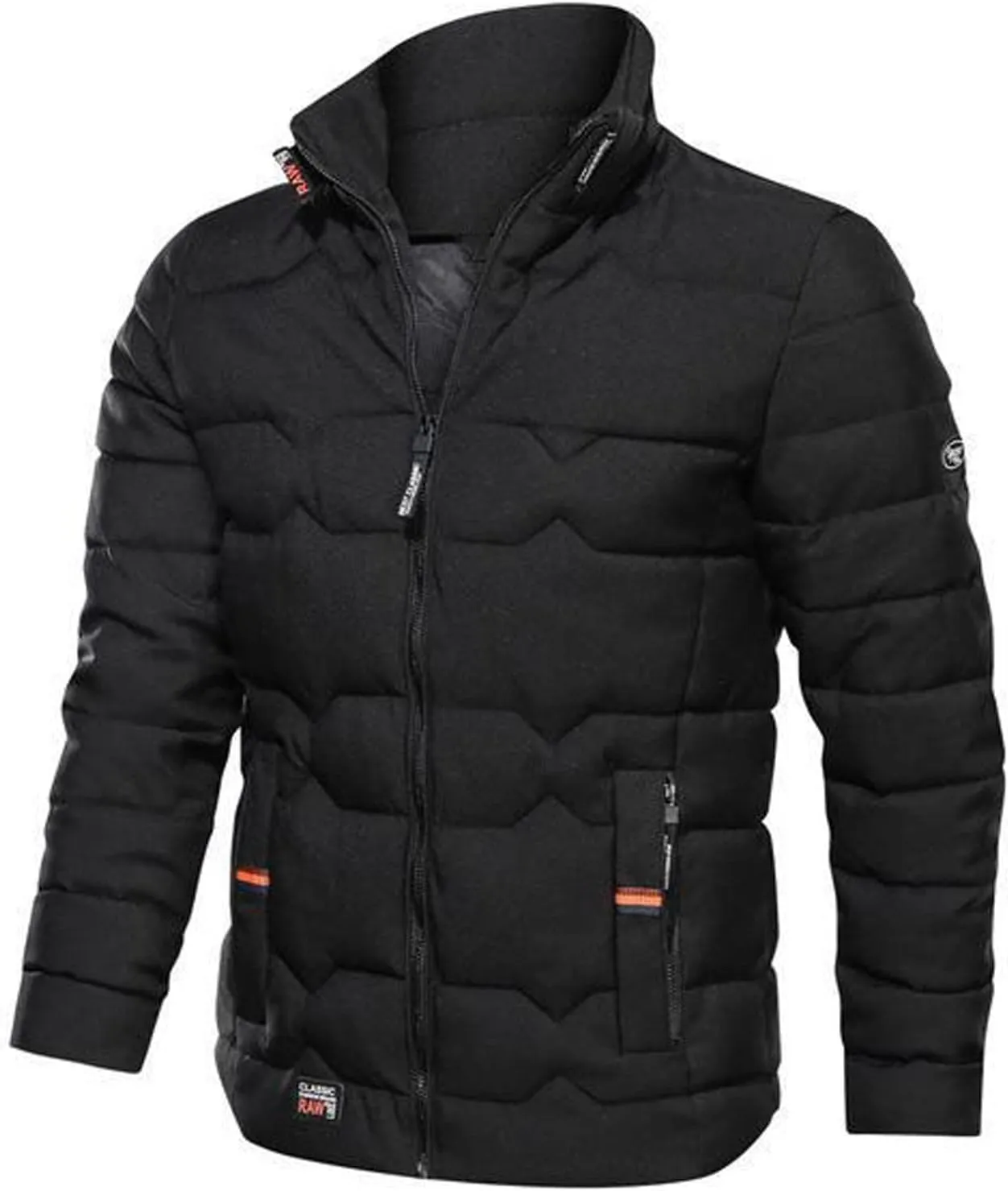 Puffer Jacket for Men Winter Warm Lightweight Coat Full Zip Water Repellent Windproof Insulated Hiking Travel Jacket