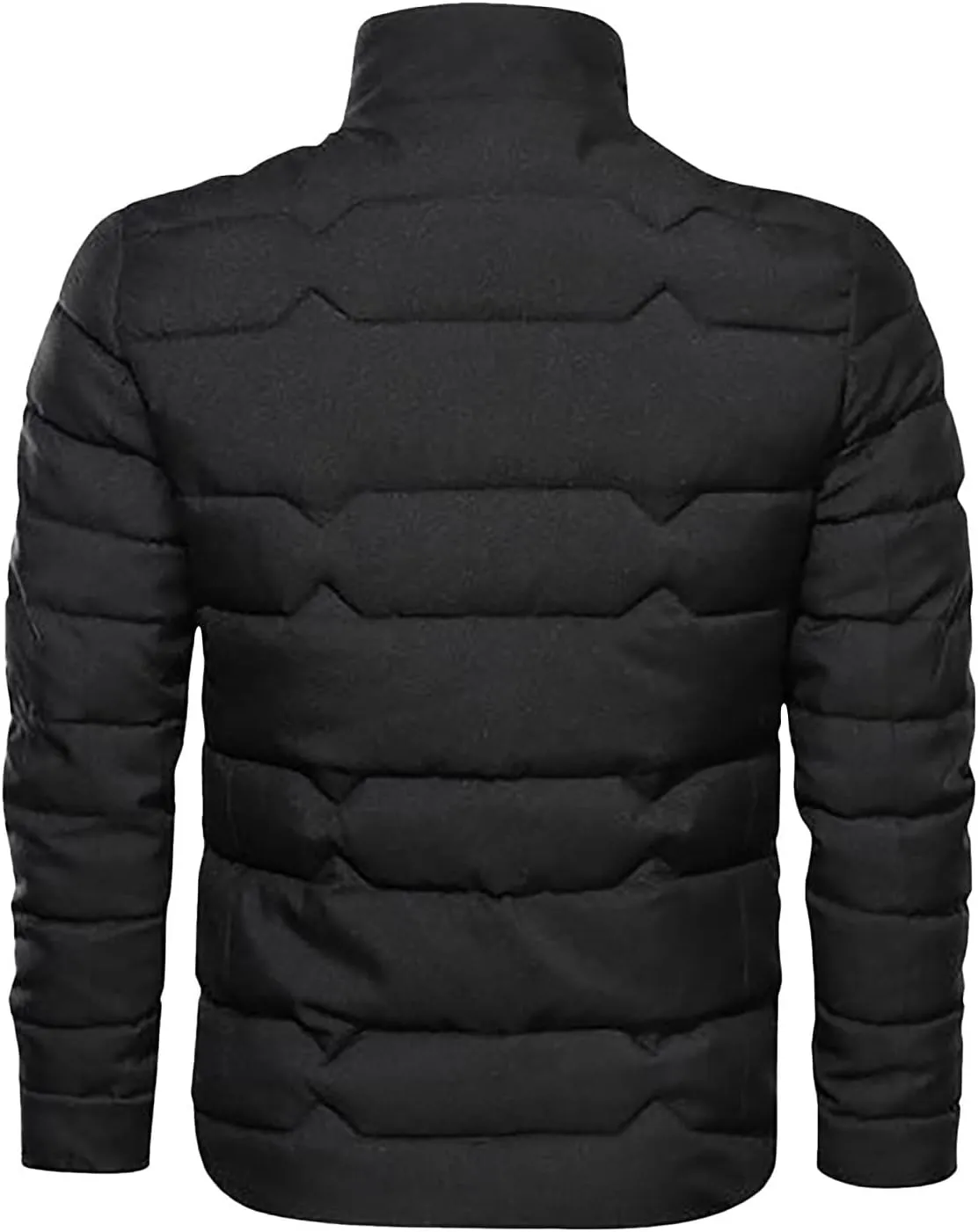 Puffer Jacket for Men Winter Warm Lightweight Coat Full Zip Water Repellent Windproof Insulated Hiking Travel Jacket