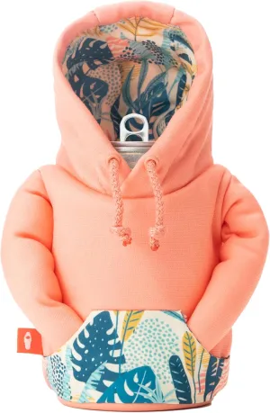 Puffin - The Hoodie Beverage Jacket - 12 oz Insulated Can Cooler - Beer Bottle & Soda Can Insulator, Keep Drinks and Beverages Cold - Beige Palm