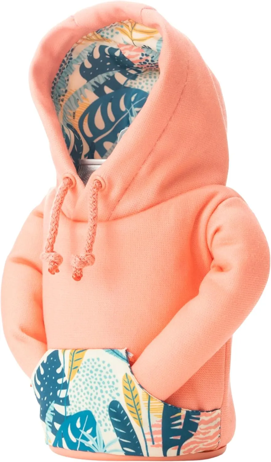 Puffin - The Hoodie Beverage Jacket - 12 oz Insulated Can Cooler - Beer Bottle & Soda Can Insulator, Keep Drinks and Beverages Cold - Beige Palm