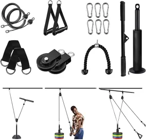 Pulley System Gym, LAT Pull Down Cable Machine Attachments, Loading Pin, Handle and Tricep Rope, for Biceps Curl, Forearm, Triceps Exercise