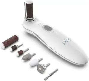 Pure Enrichment PurePedi Deluxe 10-Piece at-Home Professional Manicure and Pedicure Electric Nail File Kit - Cordless Electric Nail Drill and Callus Remover Tool with Protective Cap