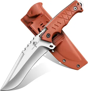 Purple Dragon Fixed Blade Knife with Kydex Sheath - D2 Steel Survival Knives for Camping, Bushcraft, Hunting - Ergonomic G10 Handle Outdoor Survival Gear Gift for Men