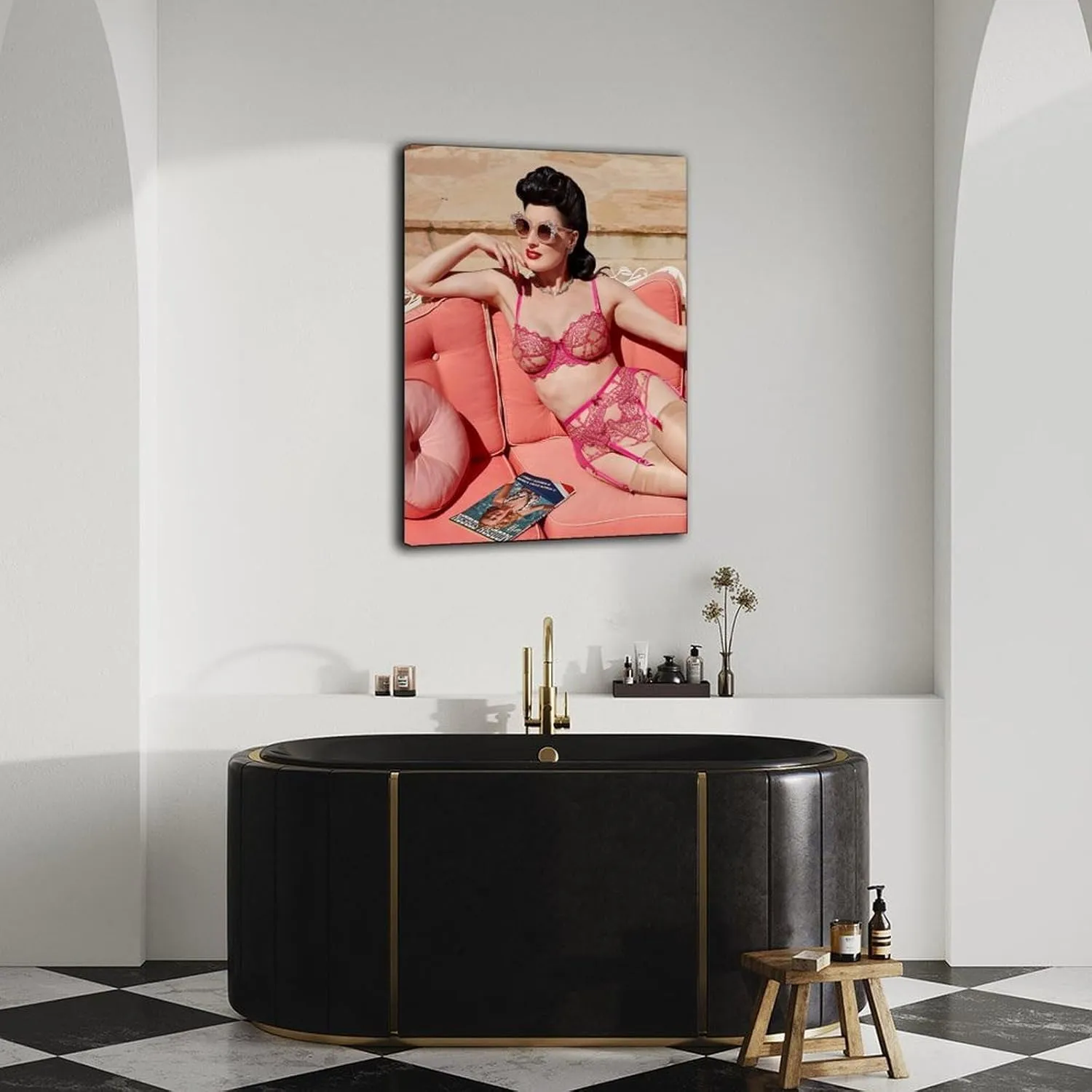 QIDBVC Sexy Model Dita Von Teese Poster Big Boobs And Big Ass Poster (2) Canvas Painting Wall Art Poster for Bedroom Living Room Decor 12x18inch(30x45cm) Frame-style