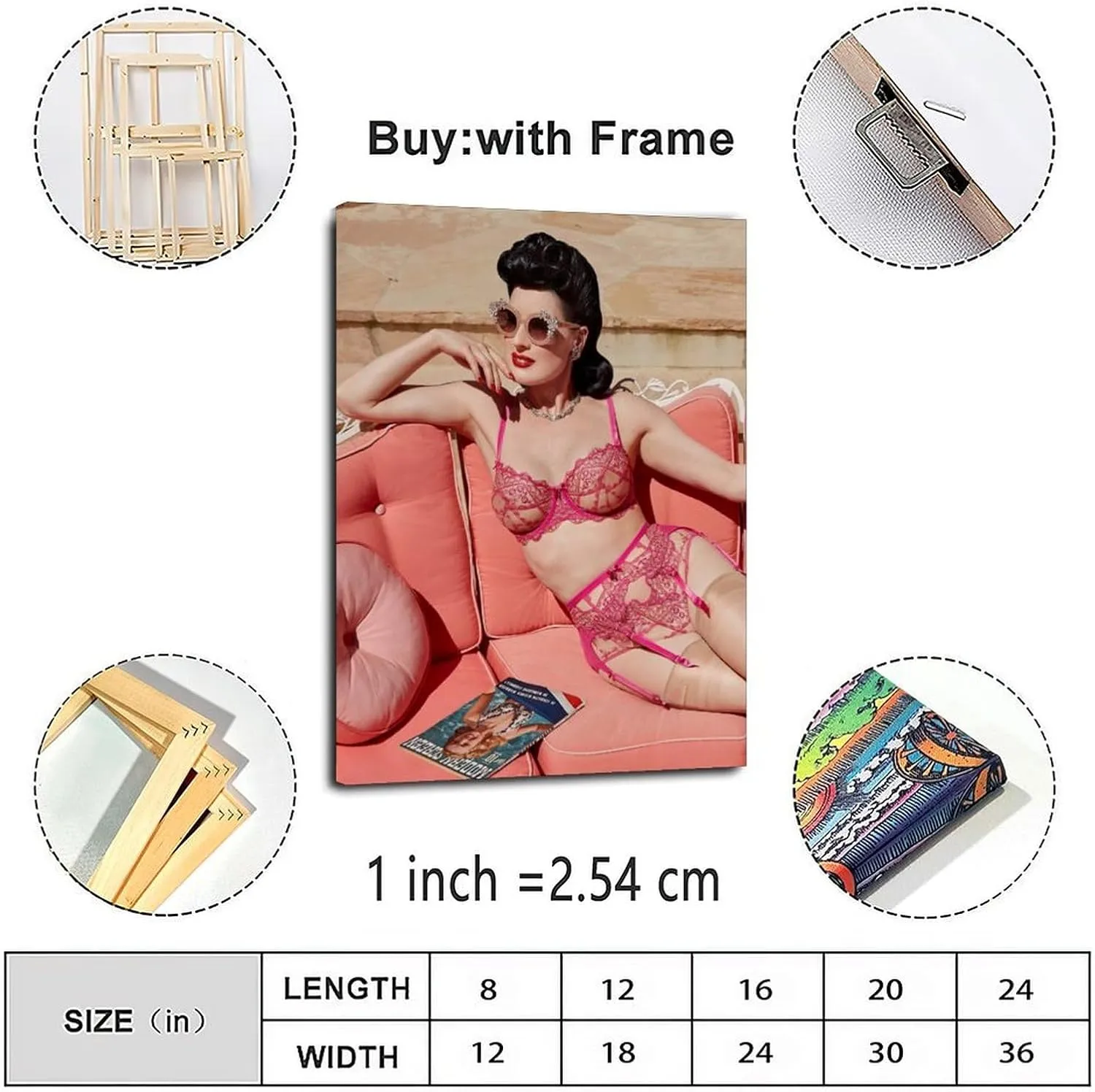 QIDBVC Sexy Model Dita Von Teese Poster Big Boobs And Big Ass Poster (2) Canvas Painting Wall Art Poster for Bedroom Living Room Decor 12x18inch(30x45cm) Frame-style