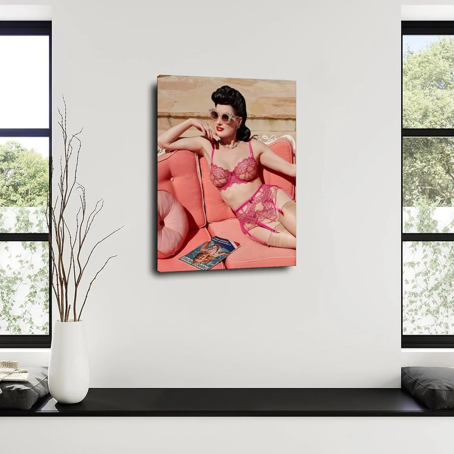 QIDBVC Sexy Model Dita Von Teese Poster Big Boobs And Big Ass Poster (2) Canvas Painting Wall Art Poster for Bedroom Living Room Decor 12x18inch(30x45cm) Frame-style