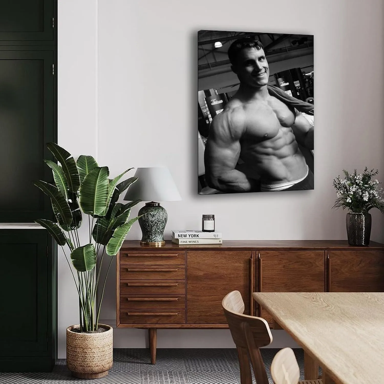 QNBHYAA Muscle Man Greg Plitt Mr. Bodybuilder Poster Retro Famous Actor Poster (1) Canvas Painting Posters And Prints Wall Art for Living Room Bedroom Decor 08x12inch(20x30cm)