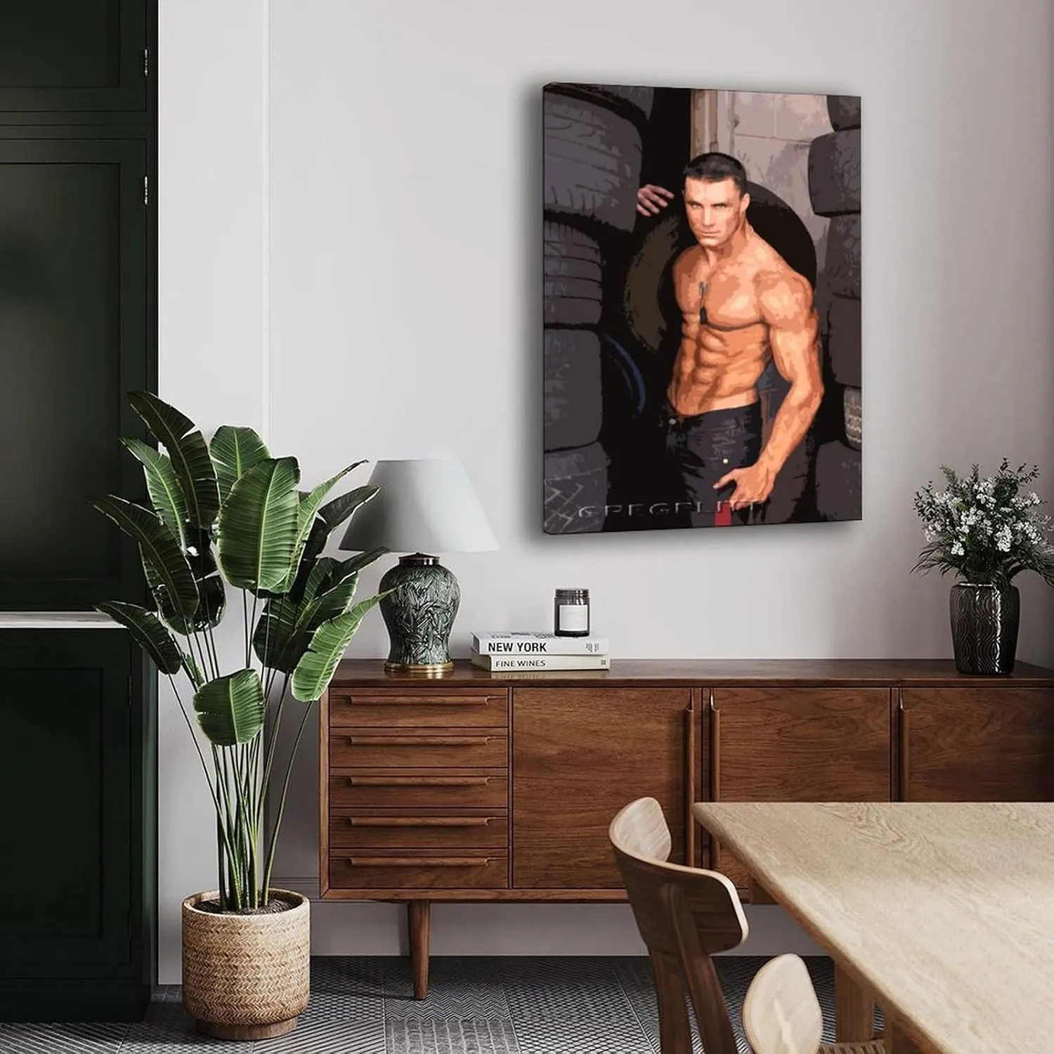 QNBHYAA Muscle Man Greg Plitt Mr. Bodybuilder Poster Retro Famous Actor Poster (5) Canvas Painting Posters And Prints Wall Art for Living Room Bedroom Decor 08x12inch(20x30cm)