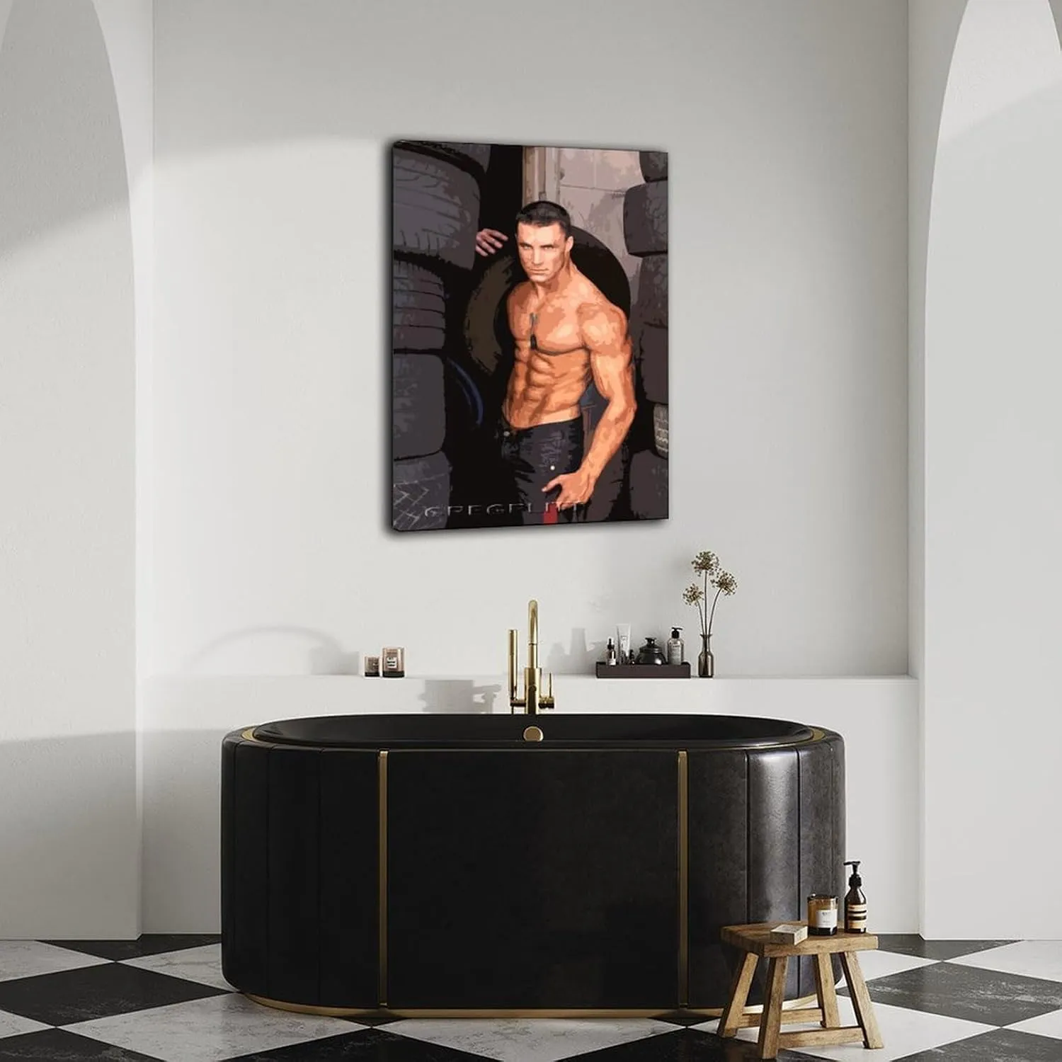 QNBHYAA Muscle Man Greg Plitt Mr. Bodybuilder Poster Retro Famous Actor Poster (5) Canvas Painting Posters And Prints Wall Art for Living Room Bedroom Decor 08x12inch(20x30cm)