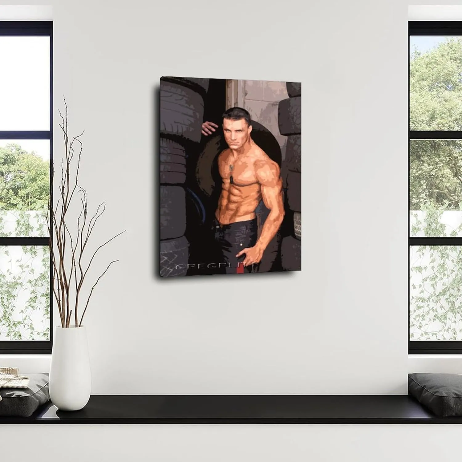 QNBHYAA Muscle Man Greg Plitt Mr. Bodybuilder Poster Retro Famous Actor Poster (5) Canvas Painting Posters And Prints Wall Art for Living Room Bedroom Decor 08x12inch(20x30cm)