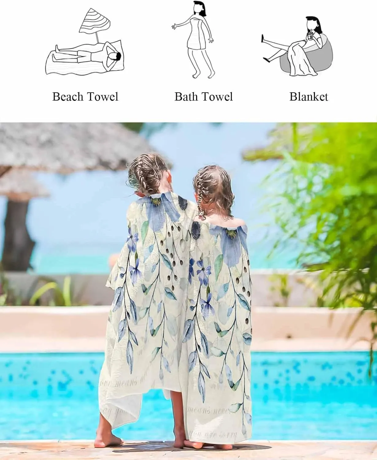Quick-Drying Microfiber Beach Towel, Soft Absorbent Bath Shower Towels, Lightweight Portable Towel/Blanket for Travel/Swimming Pool/Camping/Yoga/Gym，35x70 Inch