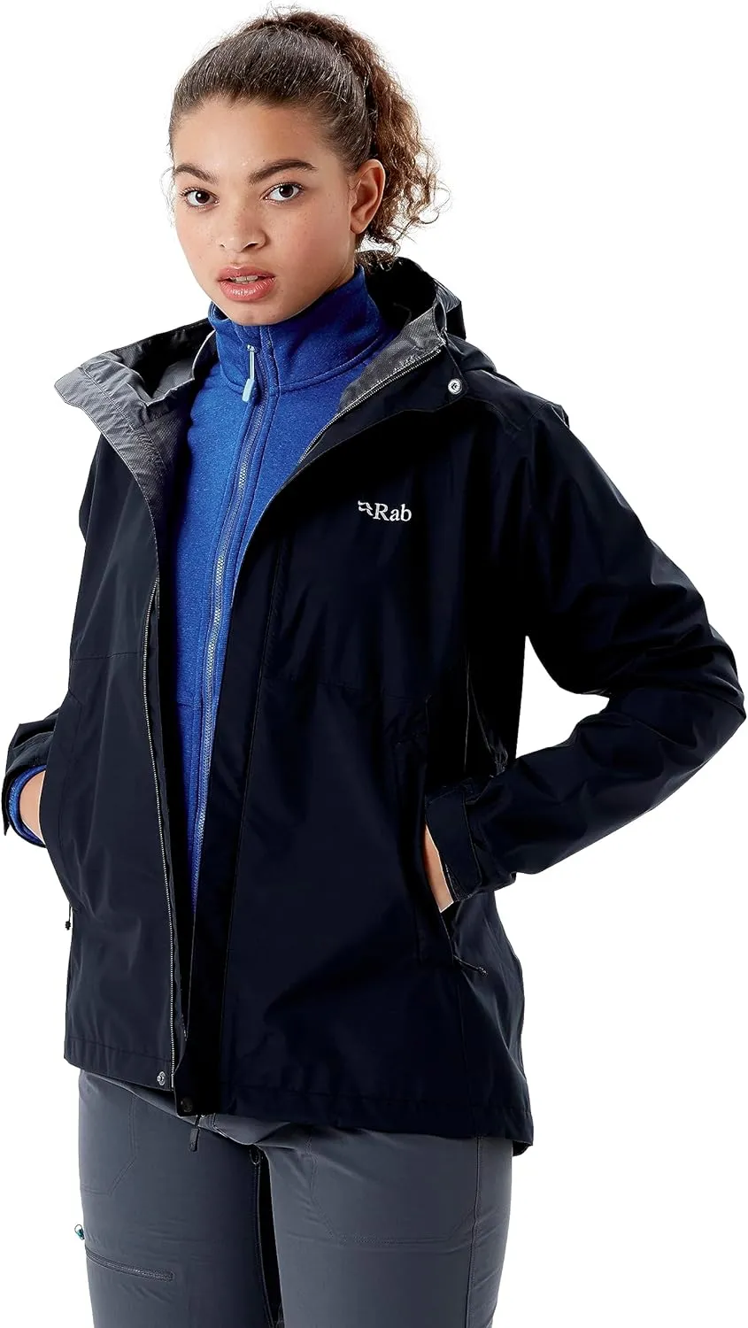 Rab Women's Downpour Eco Waterproof Breathable Jacket for Hiking & Climbing