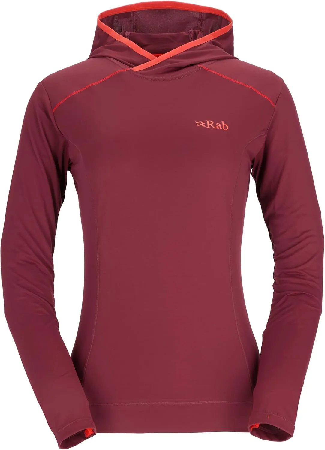 Rab Women's Force Hoody - Lightweight Long-Sleeve Hooded Baselayer Shirt for Hiking, Climbing, & Trail Running