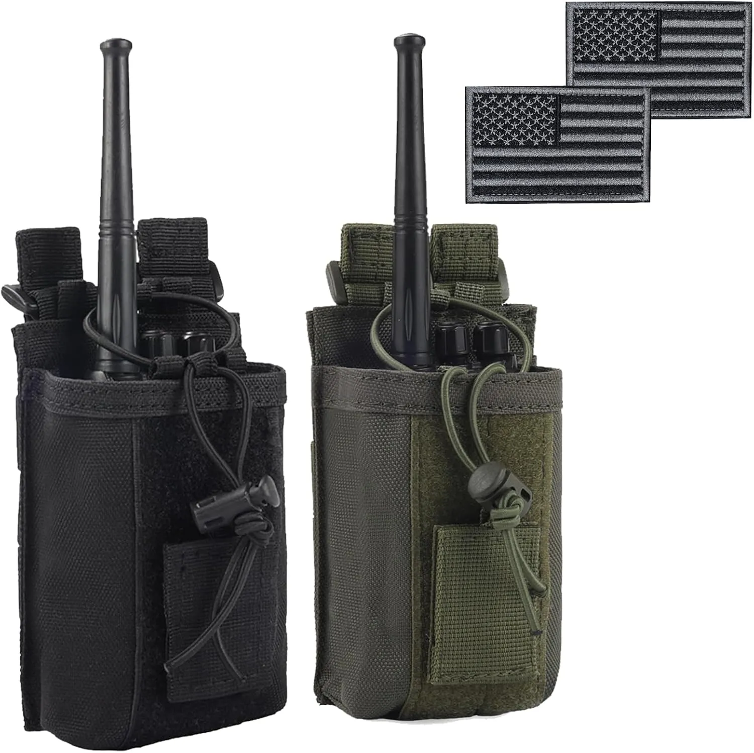 Radio Pouch - 1000D Tactical Molle Adjustable Two Way Radios Holder Bag Case for Walkie Talkies