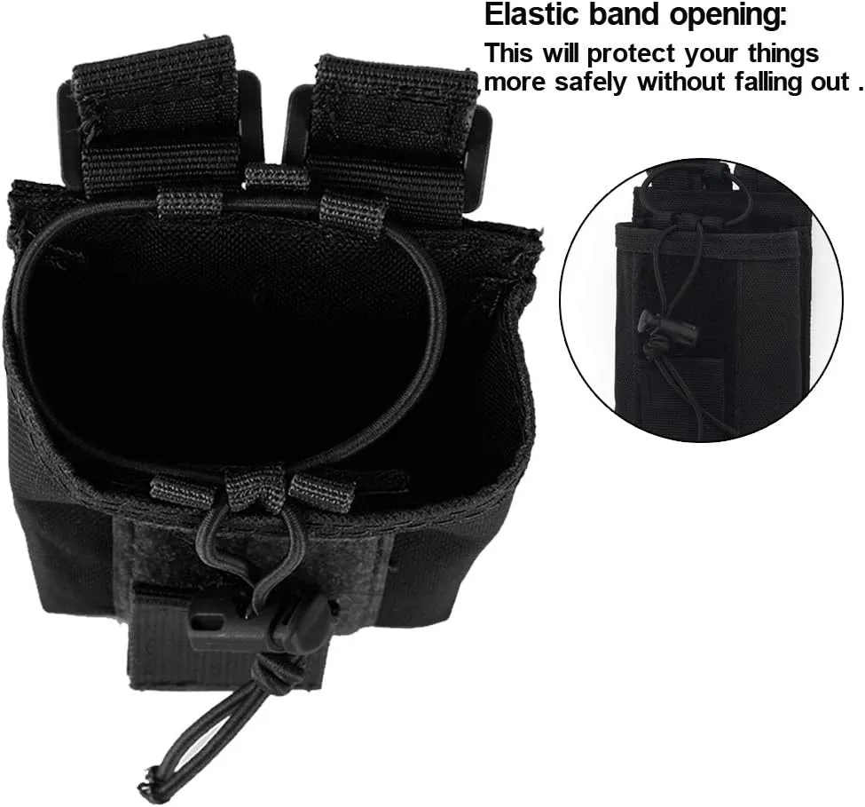 Radio Pouch - 1000D Tactical Molle Adjustable Two Way Radios Holder Bag Case for Walkie Talkies