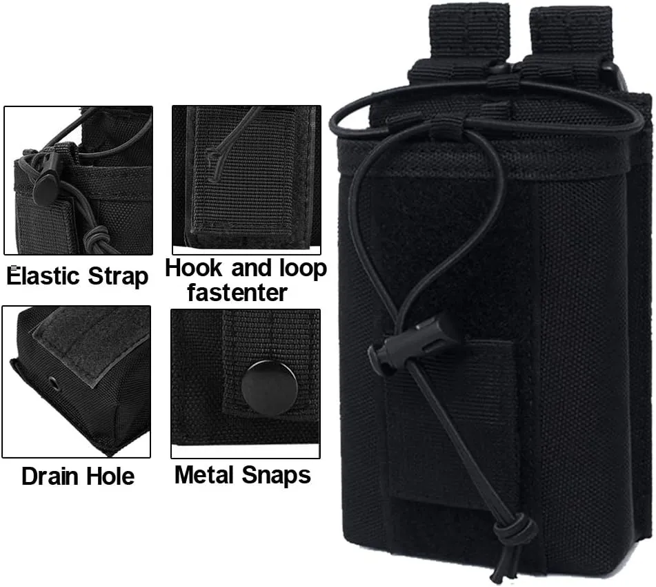Radio Pouch - 1000D Tactical Molle Adjustable Two Way Radios Holder Bag Case for Walkie Talkies