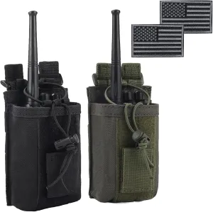 Radio Pouch - 1000D Tactical Molle Adjustable Two Way Radios Holder Bag Case for Walkie Talkies
