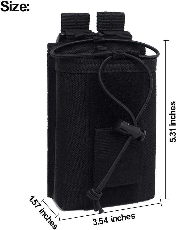 Radio Pouch - 1000D Tactical Molle Adjustable Two Way Radios Holder Bag Case for Walkie Talkies