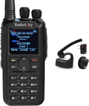 Radioddity GD-AT10G DMR Handheld Ham Radio 10W Digital Analog Long Range (UHF Only) with GPS APRS, 3100mAh Rechargeable Battery, K1 BT Headset, Work with Hotspot