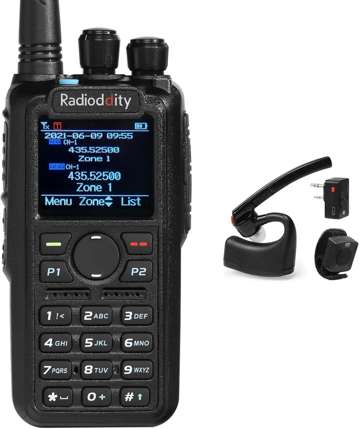 Radioddity GD-AT10G DMR Handheld Ham Radio 10W Digital Analog Long Range (UHF Only) with GPS APRS, 3100mAh Rechargeable Battery, K1 BT Headset, Work with Hotspot