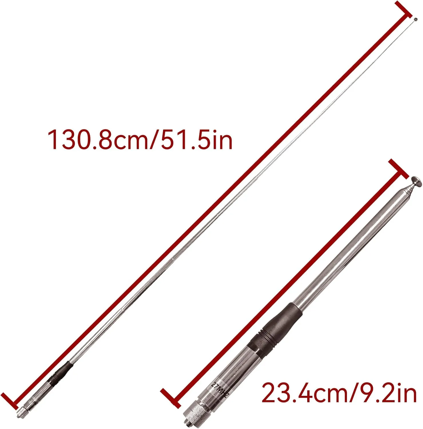 Radtel RTA-27B Telescopic 27MHz CB Antenna SMA-Female Connector for Radtel RT-860 RT-880 RT-880G UV-98 Plus HH50WXST HH50 MRHH350FLT C75WXST 75-822 75-785 MHS75 BC75XLT PRO401HH Handheld Radio