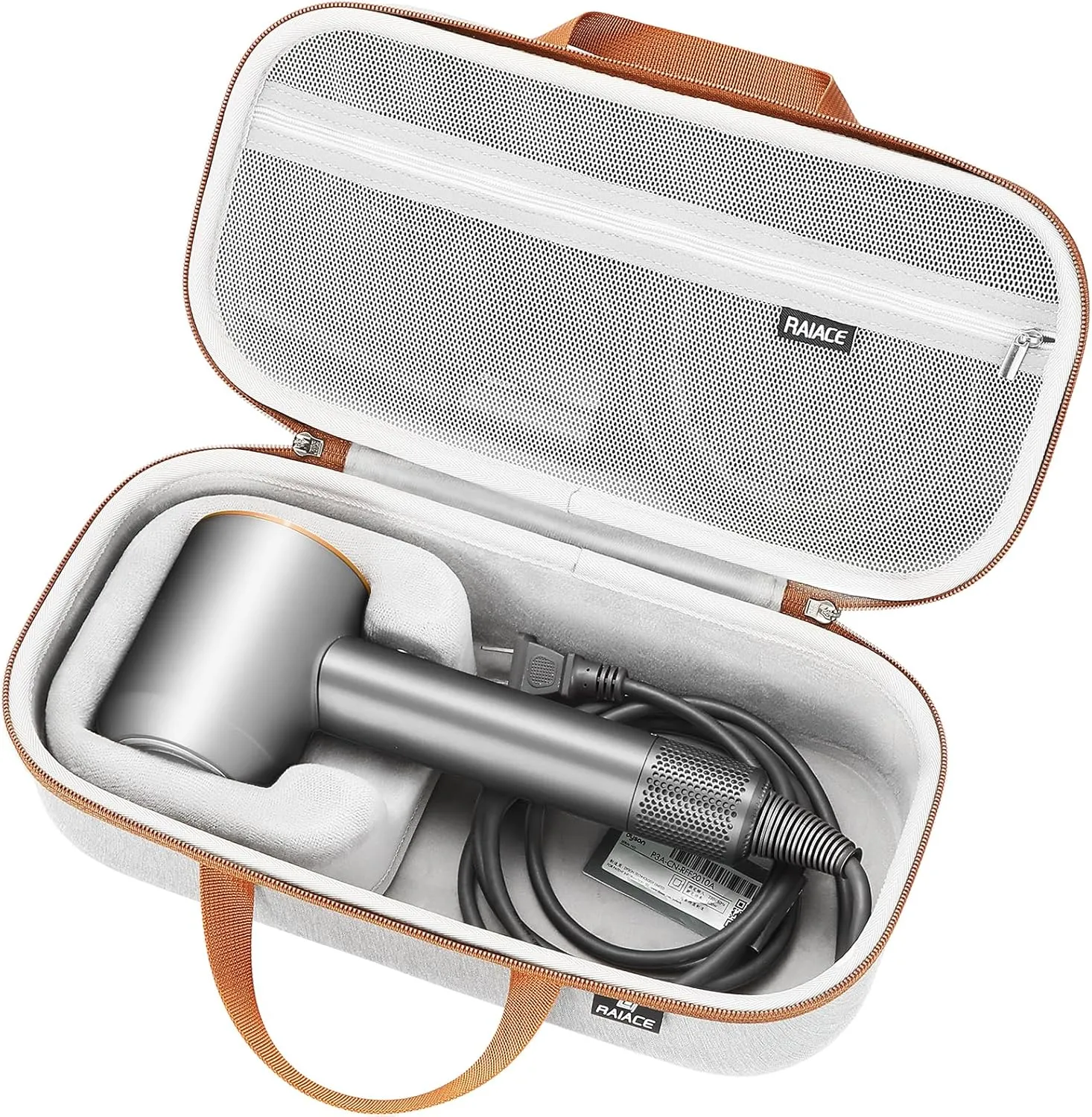 RAIACE Hard Storage Case Compatible with Dyson Hair Dryer, Travel Carrying Bag. (for Sale is case only). - Gray(Gray Lining)