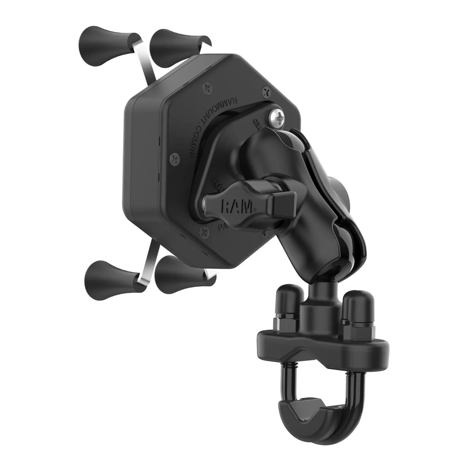 RAM Mounts X-Grip Phone Mount with Vibe-Safe & U-Bolt Base - Short