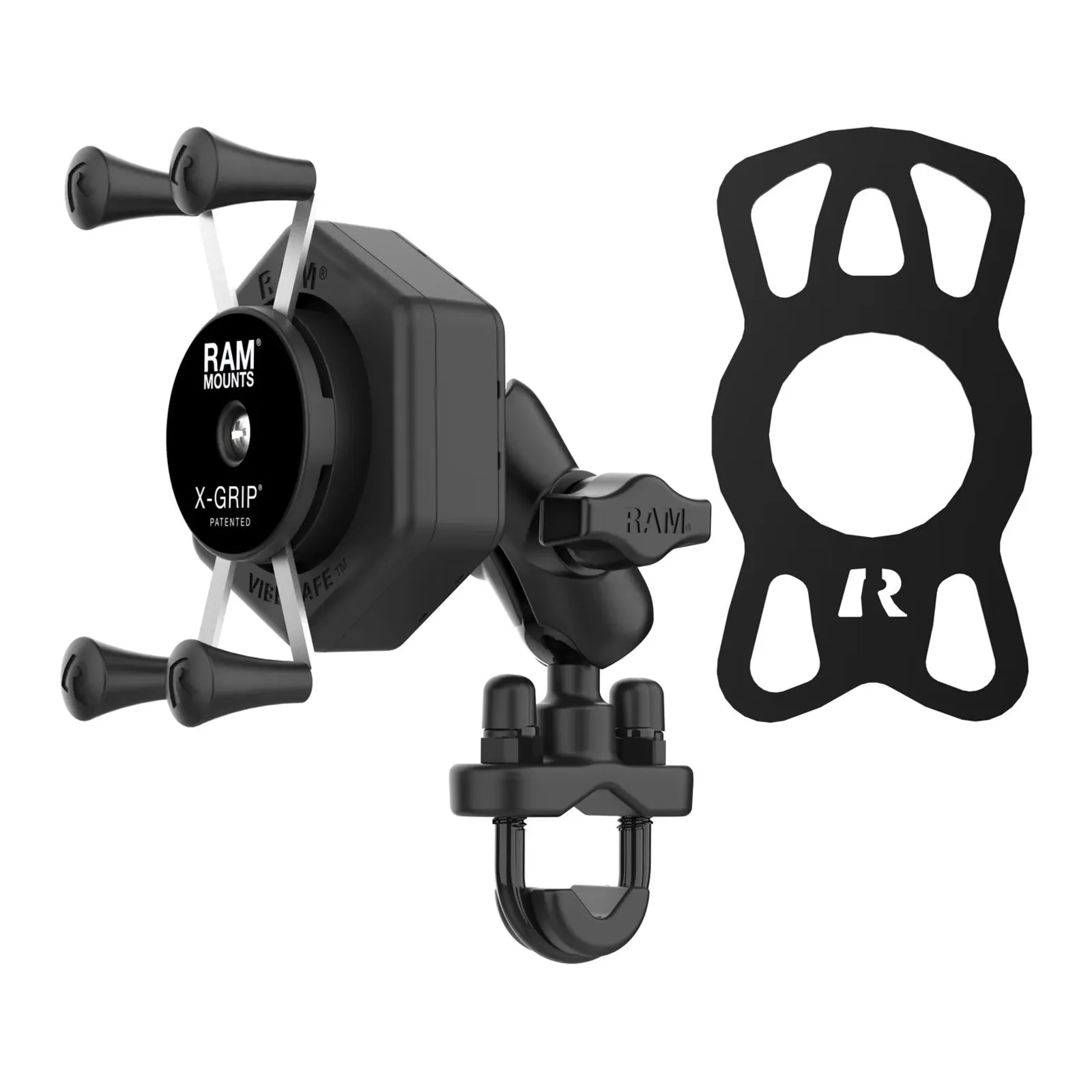 RAM Mounts X-Grip Phone Mount with Vibe-Safe & U-Bolt Base - Short