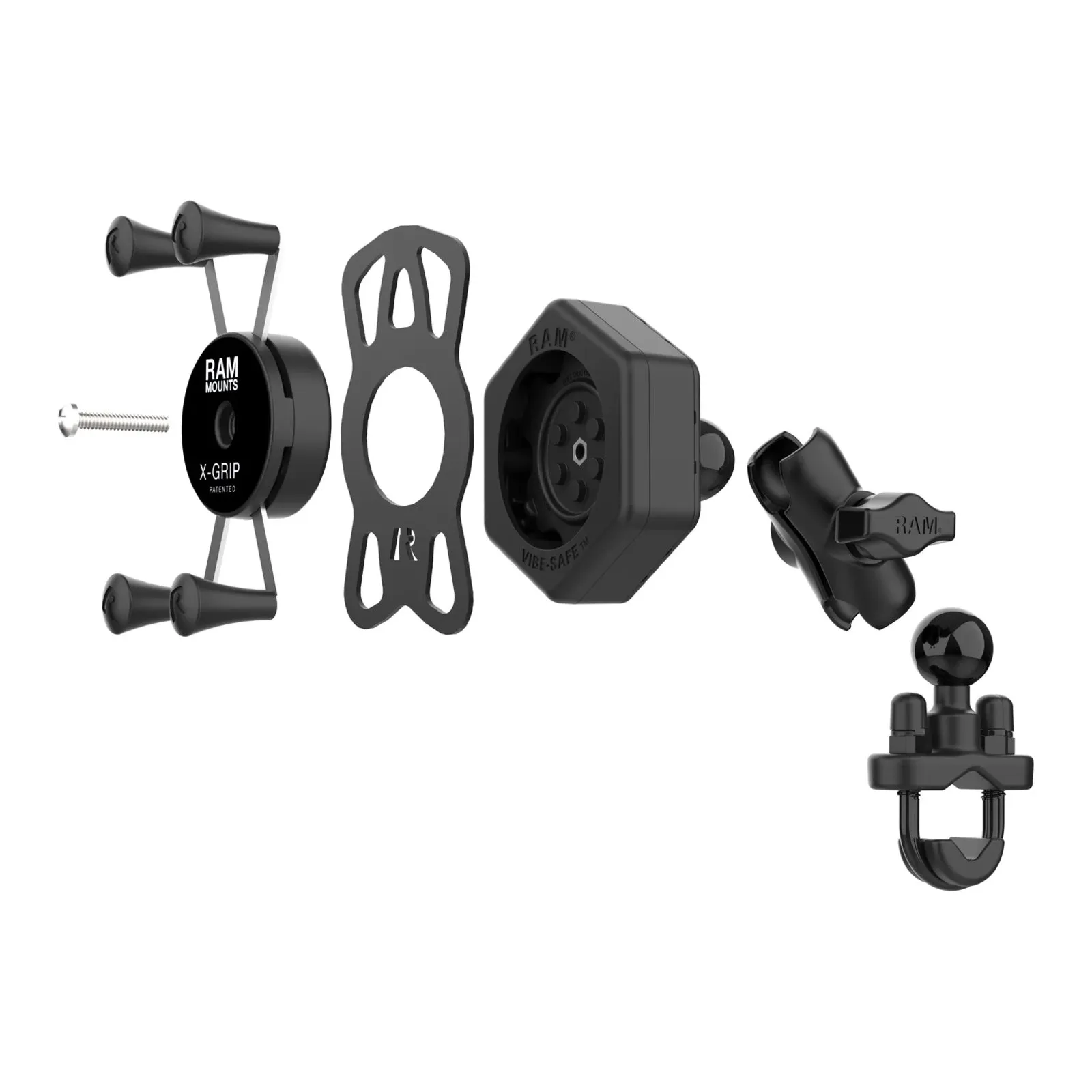 RAM Mounts X-Grip Phone Mount with Vibe-Safe & U-Bolt Base - Short