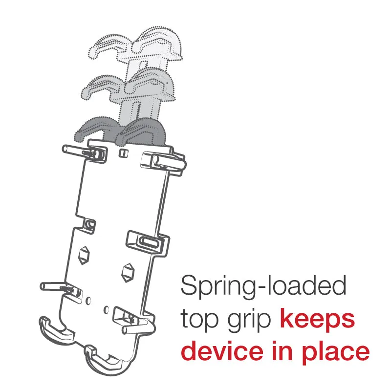 RAM® Quick-Grip™ XL Phone Mount with Vibe-Safe™ & U-Bolt Base - Short (RAM-B-149Z-A-PD4-462)