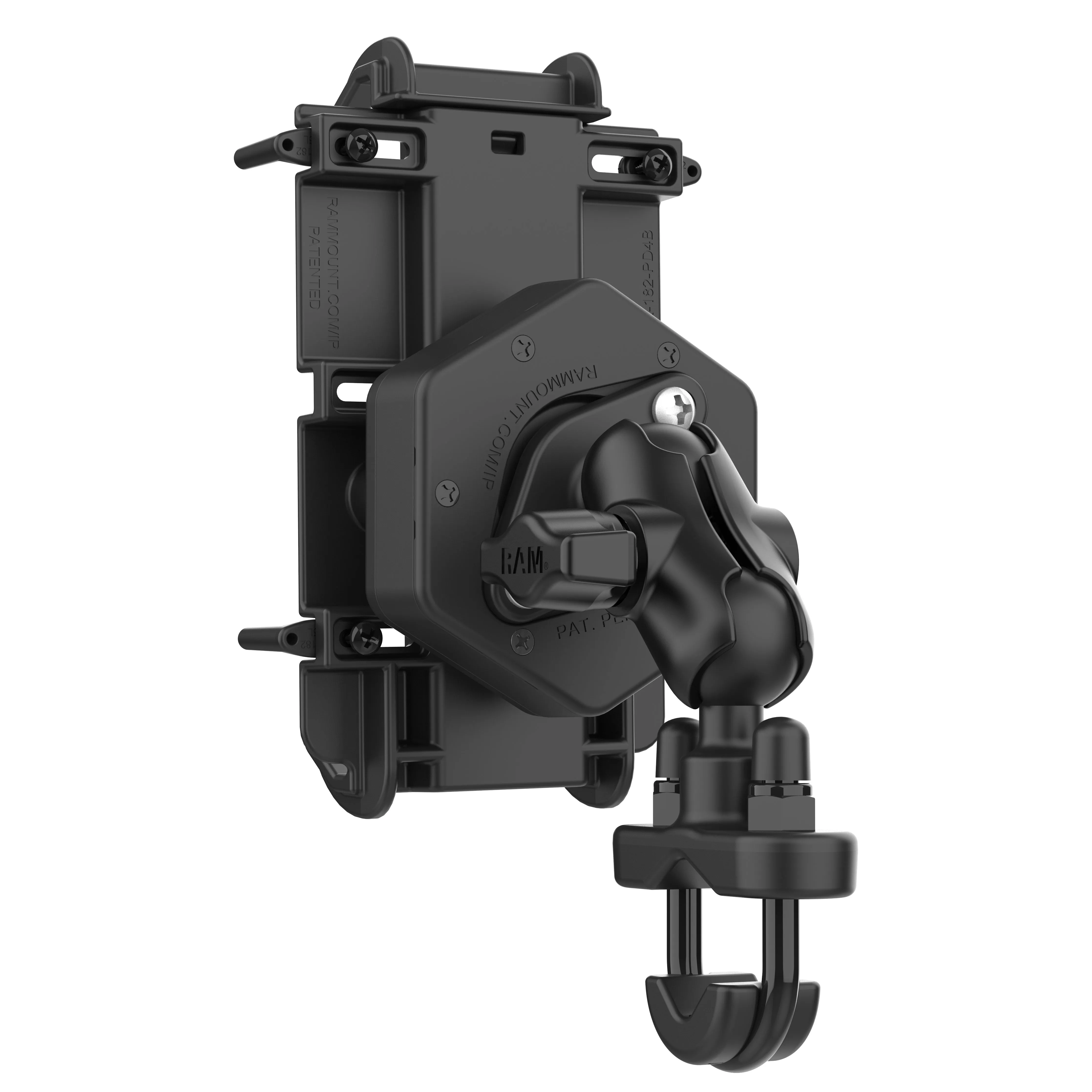 RAM® Quick-Grip™ XL Phone Mount with Vibe-Safe™ & U-Bolt Base - Short (RAM-B-149Z-A-PD4-462)
