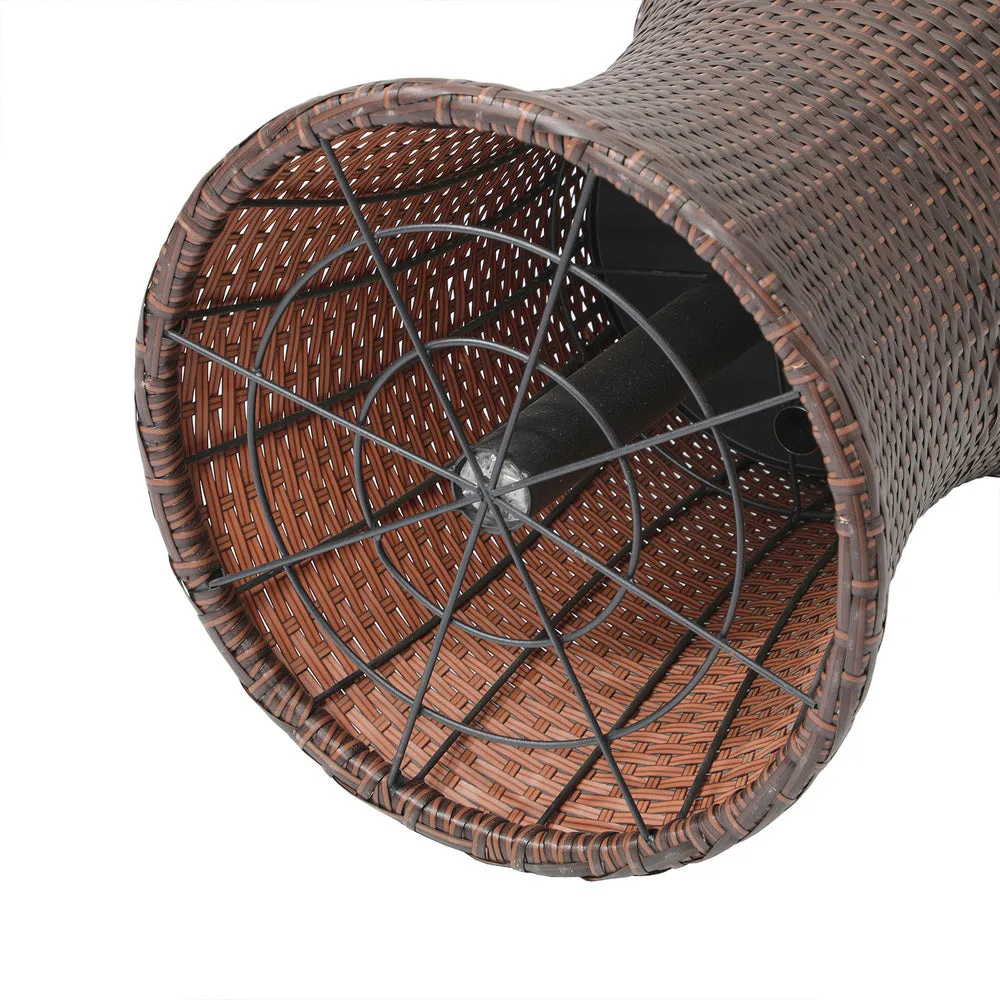 Rattan Cooler Ice Bucket Table Storage Black/Brown