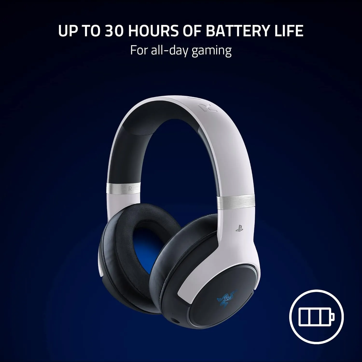 Razer Kaira Pro HyperSpeed Wireless Gaming Headset with Haptics for PlayStation 5 / PS5, PS4, PC, Mobile: Titanium 50mm Drivers - Hybrid Mic - Low Latency Bluetooth - 30 Hr Battery - White & Black