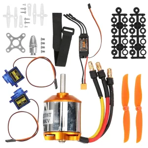 RC Airplane Motor ESC Kit Includes 2217 1100KV Motor 1060 Propeller 9G Servo 40A ESC, Metal Plastic RC Aircraft Servos Set for Remote Control Helicopter
