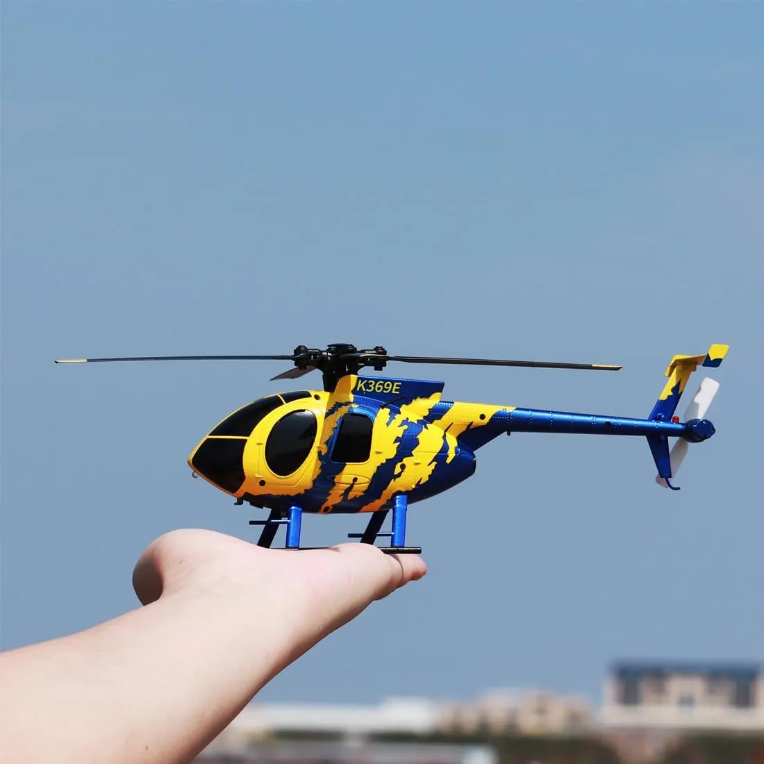RC ERA C184 MD500 RC Helicopter for Adult, 2.4G 100 Size No Aileron Remote Control Aircraft Model, 4CH 6-Axis RC Helicopter with Altitude Hold & Optical Flow Positioning - 4 Battery