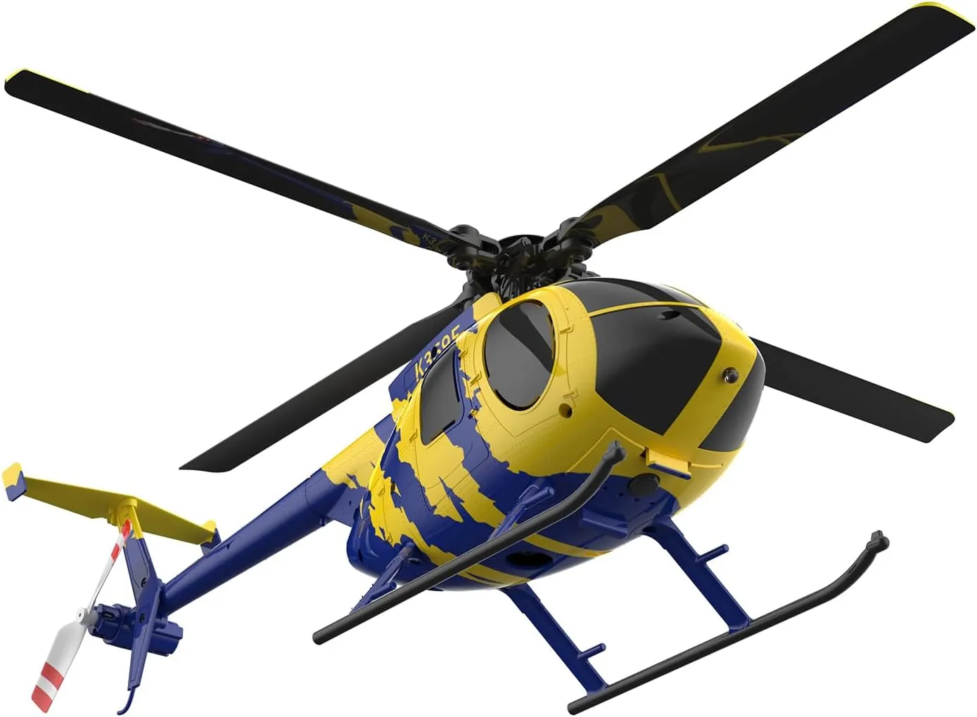 RC ERA C184 MD500 RC Helicopter for Adult, 2.4G 100 Size No Aileron Remote Control Aircraft Model, 4CH 6-Axis RC Helicopter with Altitude Hold & Optical Flow Positioning - 4 Battery