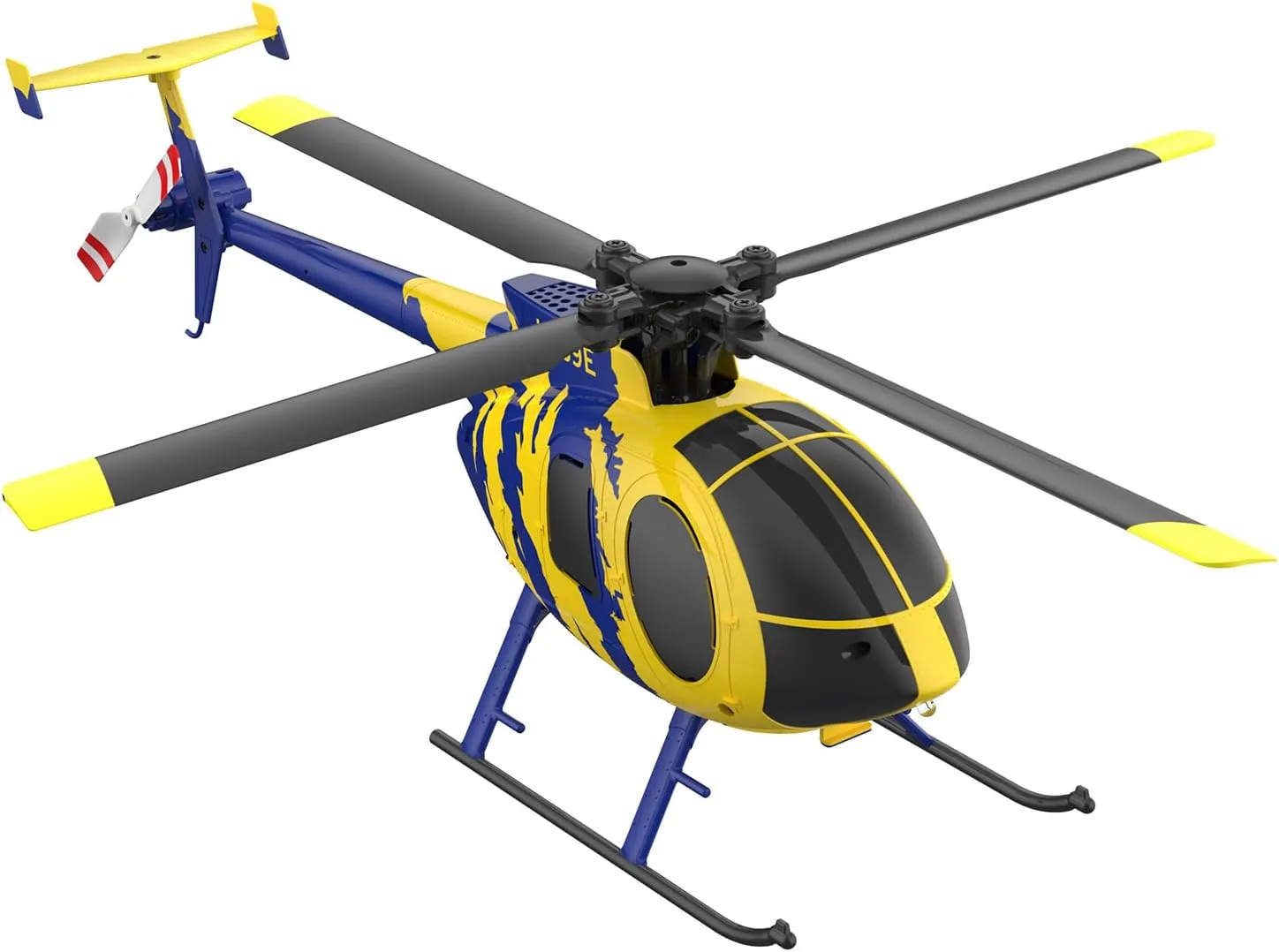 RC ERA C184 MD500 RC Helicopter for Adult, 2.4G 100 Size No Aileron Remote Control Aircraft Model, 4CH 6-Axis RC Helicopter with Altitude Hold & Optical Flow Positioning - 4 Battery