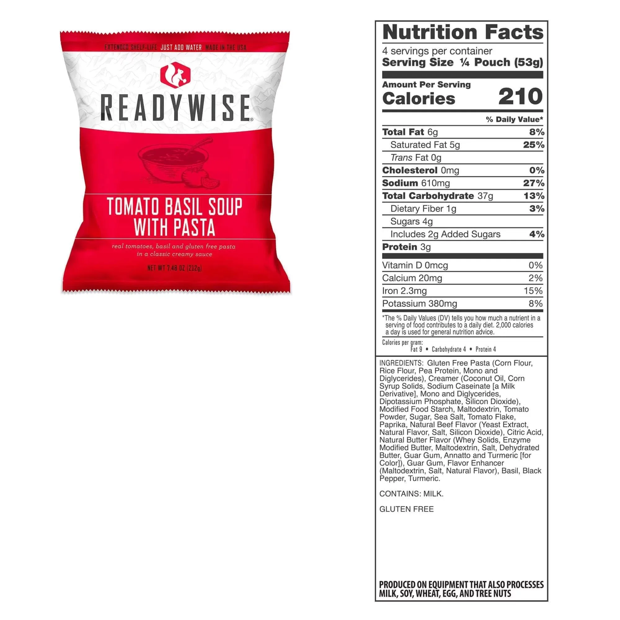 ReadyWise 84-Serving Gluten-Free Emergency Food Bucket - 8-Day Survival Food Supply | 25-Year Shelf Life, 14,880 Calories