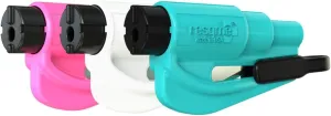 RESQME The Original Emergency Keychain Car Escape Tool, 2-in-1 Seatbelt Cutter and Window Breaker, Made in USA, Family Pack of 3, Pink, White, Teal - Compact Emergency Hammer