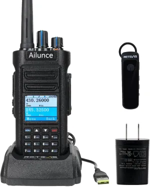 Retevis Ailunce HD2 DMR Radio,HD1 New Version,Dual Band Handheld Ham Radio with GPS,Bluetooth,IP67 Waterproof,AES256,3200mAh,USB-C,NOAA,500K Contacts,Digital 2 Way Radio Long Range for Emergency