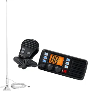 Retevis RM20 Advanced Fixed Mount Marine Radio with Antenna, Handheld Radio Marine with GPS,DSC,Waterproof IP67 Submersible,LCD Display,NOAA Weather,Support External Speaker