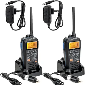 Retevis RM40 Handheld Marine Radio with GPS DSC Mob,Floating IP67 Submersible Waterproof,1500mAh,NOAA Weather,International Channel,Dual/Tri-Watch,Ship to Shore Radio for Lease Cargo Ship(2 Pack)