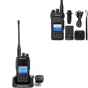 Retevis RT3S DMR Radio with GPS APRS, Bundle with Retevis Ailunce HA1UV Ham Radio, 2800mAh Rechargeable, IP67 Waterproof, USB-C Rechargeable, Long Range Handheld Walkie Talkies for Traveling Hiking