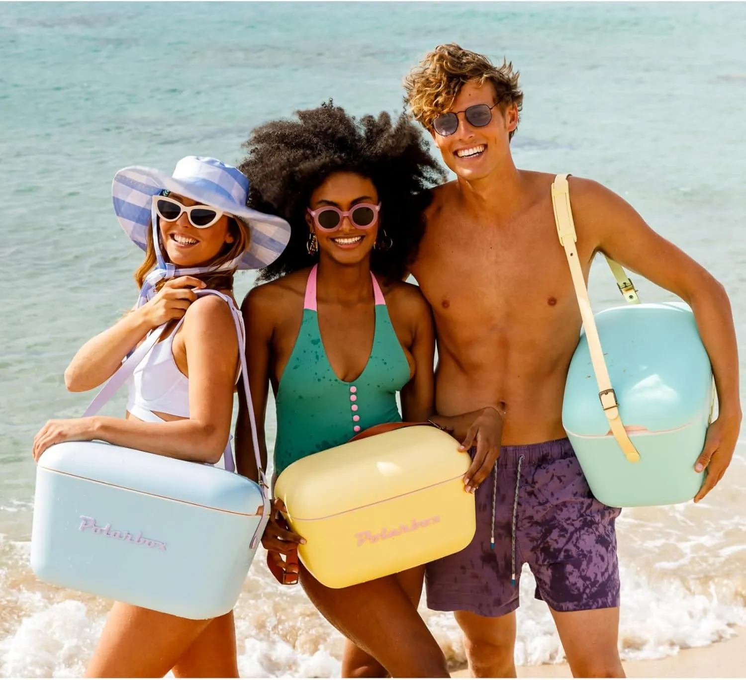 Retro Beach Cooler Vintage Picnic Lunch Box Bag Portable Cooler Travel Camping Hiking 90s Style Ice Chest