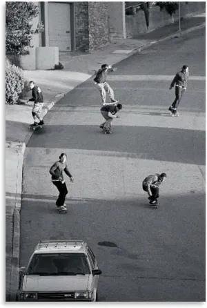 Retro Street Skateboard Black And White Poster Canvas Painting Posters And Prints Wall Art Pictures for Living Room Bedroom Decor 12x18inch(30x45cm) Unframe-style